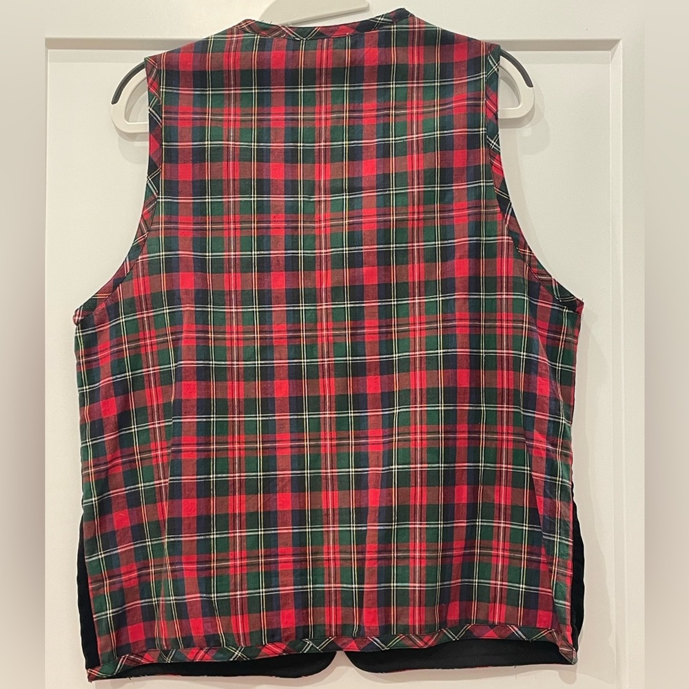 Holiday Plaid Vest with Festive Appliqués - Picture 3 of 8